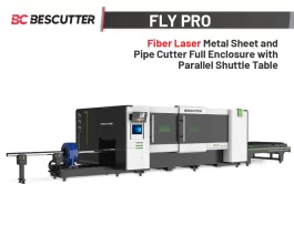 FLY PRO 5’X10′ | 1500W – 6000W IPG | Fiber Laser Metal Sheet and Pipe Cutter Full Enclosure with Parallel Shuttle Table